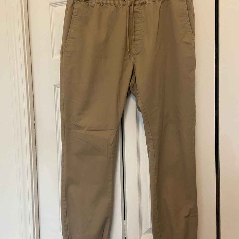 Volcom Men's Khaki Drawstring Jogger Pants
